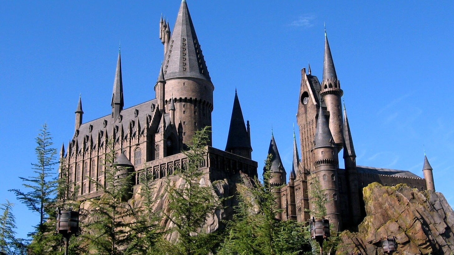 Hogwarts castle at The Wizarding World of Harry Potter. Image: Carlos Cruz via Wikimedia Commons Hogwarts castle at The Wizarding World of Harry Potter. Image: Carlos Cruz via Wikimedia Commons