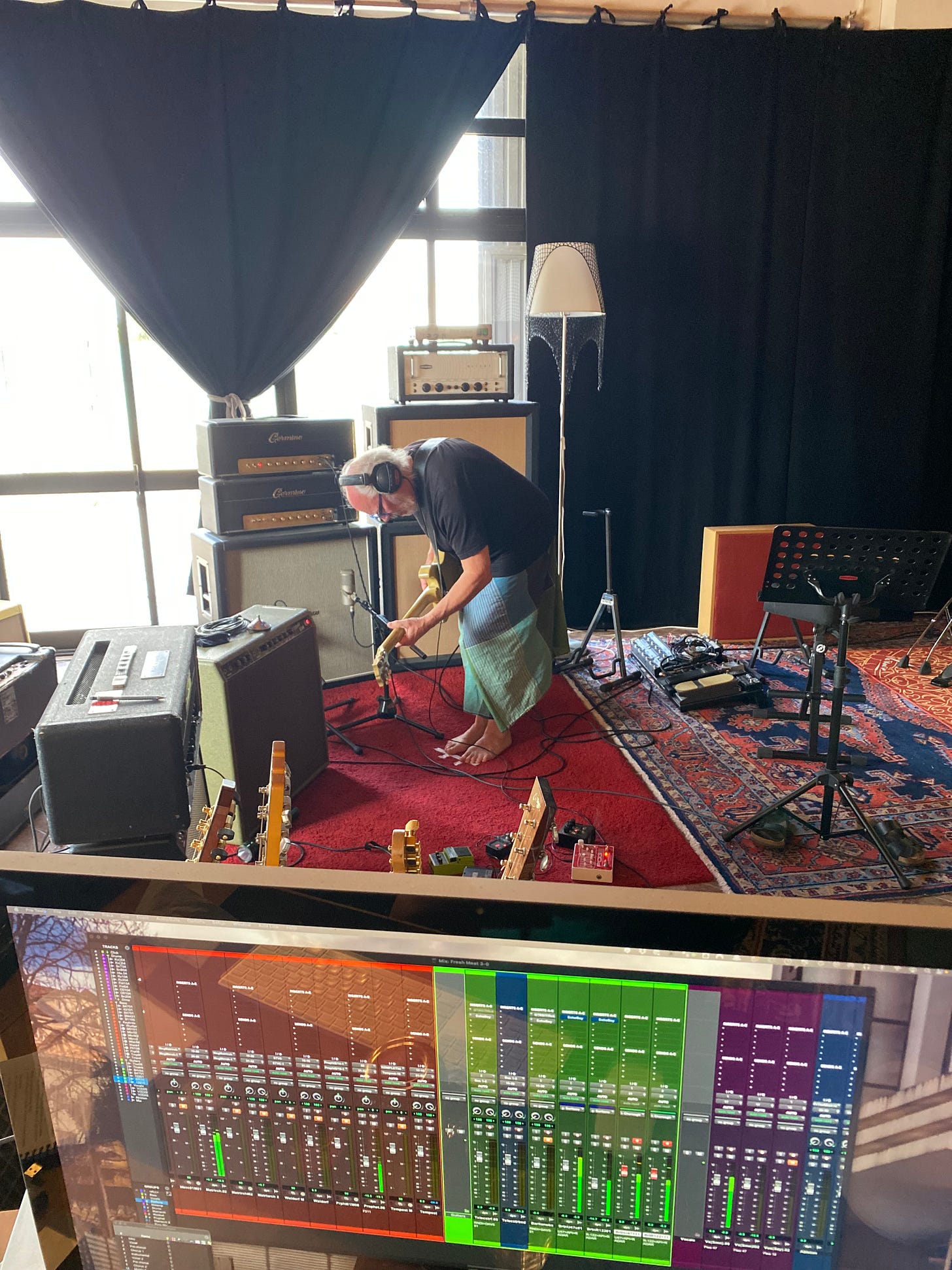 Recording the final guitars for STARLITE.ONE