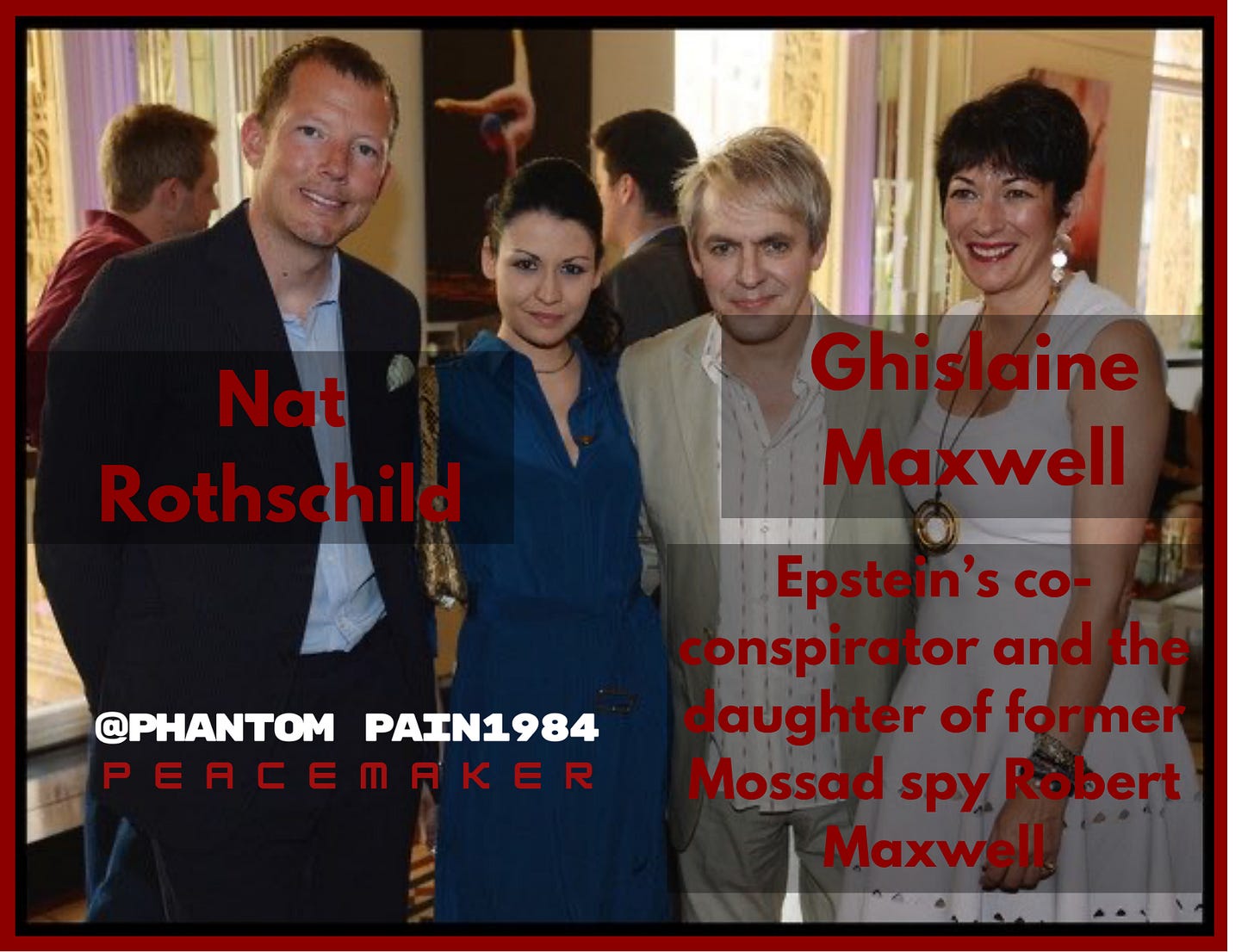 Nat Rothschild beside Ghislaine Maxwell shows the older Epstein island-class ecosystem. Nat Rothschild beside Ghislaine Maxwell shows the older Epstein island-class ecosystem.