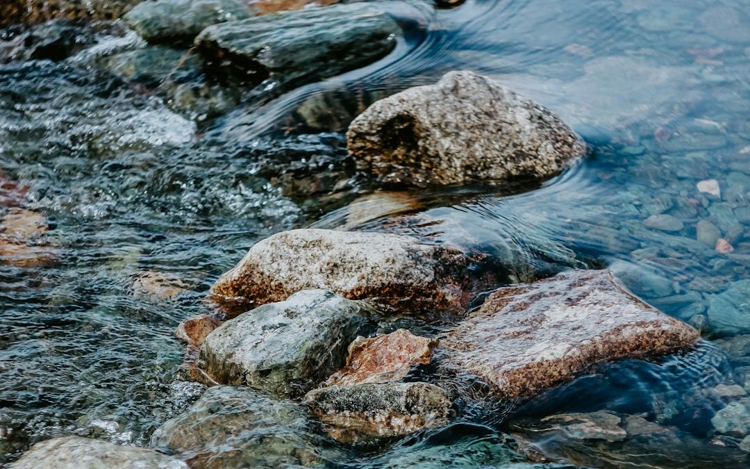 brown and gray rock on water brown and gray rock on water