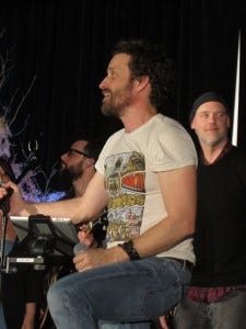 Rob pulls the fans in, backed up by Chris