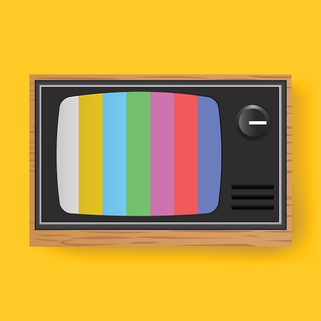 Retro Television TV Entertainment Media Icon Illustration