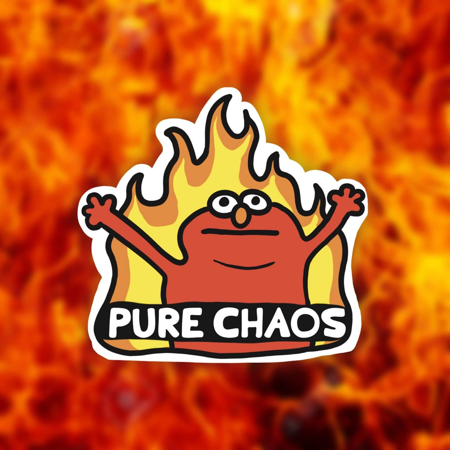 Wholesale Pure Chaos Elmo Meme Vinyl Sticker for your store - Faire Canada