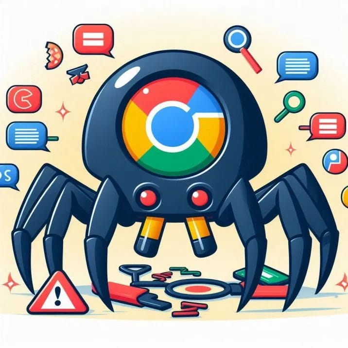 Illustration du crawler Google trouvant des problèmes d'exploration
