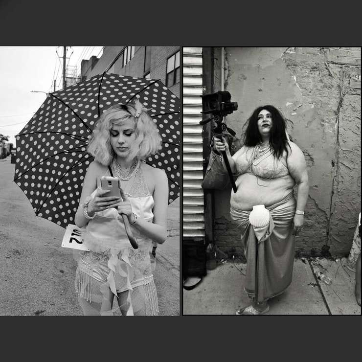 Coney Island Mermaid Parade, New York City, left 2015 and right 2010.