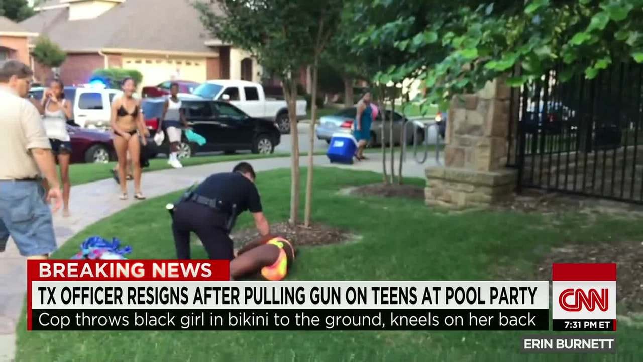 Officer resigns after pulling a gun at a pool party Officer resigns after pulling a gun at a pool party