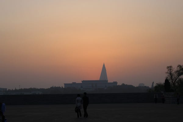 Dusk in Pyongyang.
