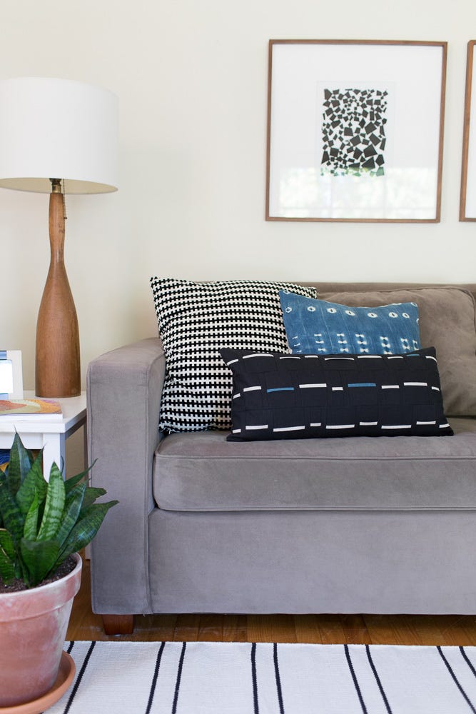 Black + Blue Pathway Pillow - Noodlehead