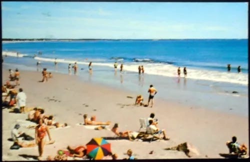 1970s Bathers & Beachgoers, Wells Beach, York County, Maine - Picture 1 of 2