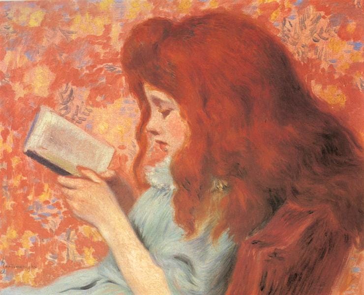 Young Girl Reading - Federico Zandomeneghi