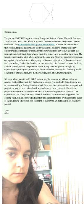 A screenshot of a formatted newsletter. A block of text is above a photo of Siloh, who looks tired to me (future Siloh). A screenshot of a formatted newsletter. A block of text is above a photo of Siloh, who looks tired to me (future Siloh).