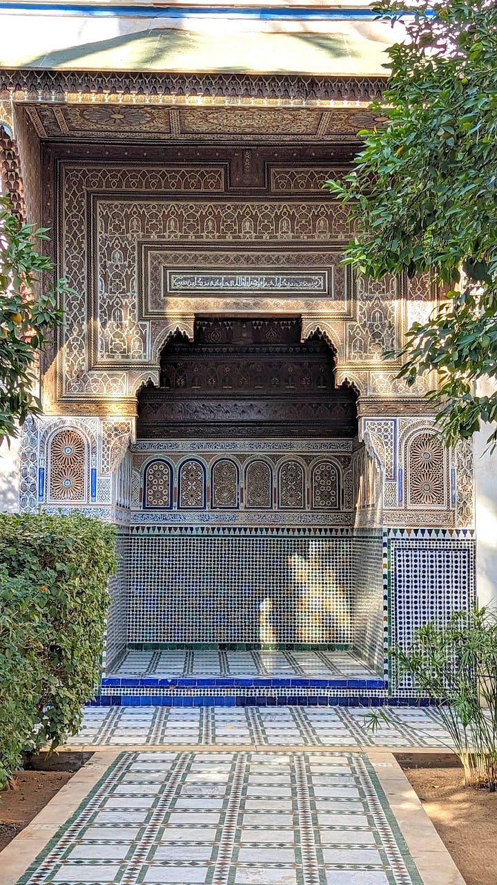 Bahia Palace interiors, in Marrakech, Morocco