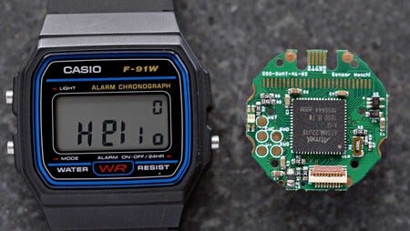 Los míticos Casio F-91W resurgen (aún más) gracias al hardware Open Source y al uso de sensores