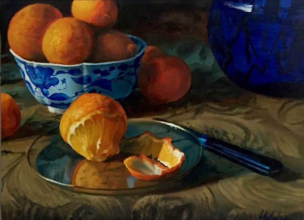 Orange and Blue II, Oil, © John Hulsey