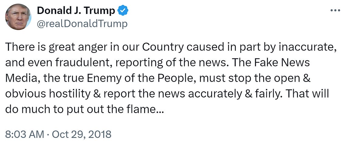 Trump's Enemy of the People tweet
