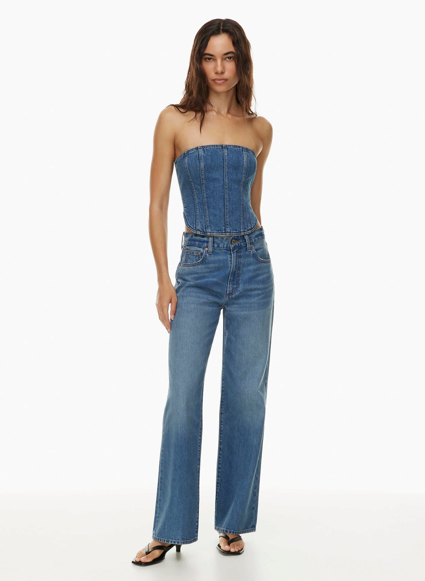 Image 1 of THE '90S DEBBIE DENIM BUSTIER from Aritzia