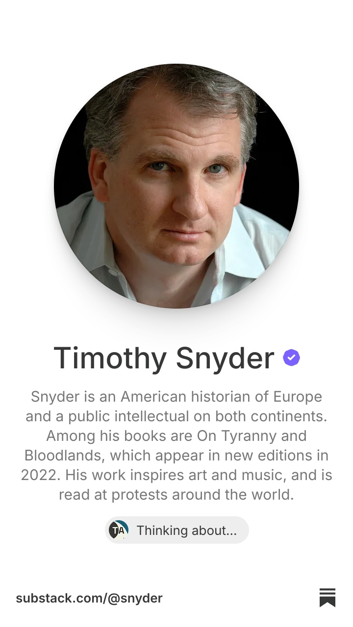 Timothy Snyder | Substack