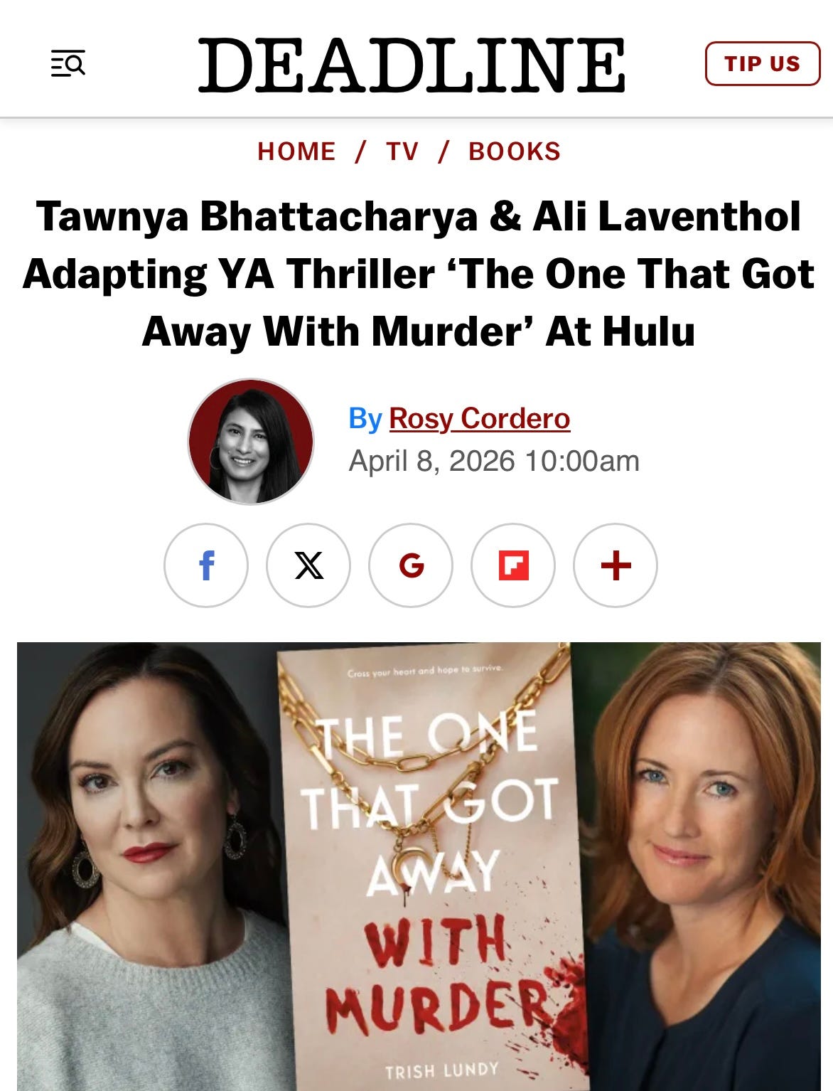 deadline article announcing The One That Got Away with Murder being adapted for TV at Hulu