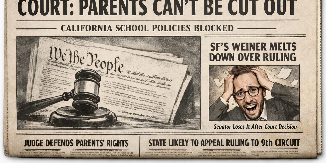 *Breaking News* Federal Court Rules California Schools Cannot Withhold Gender Identity Issues With Students From Their Parents