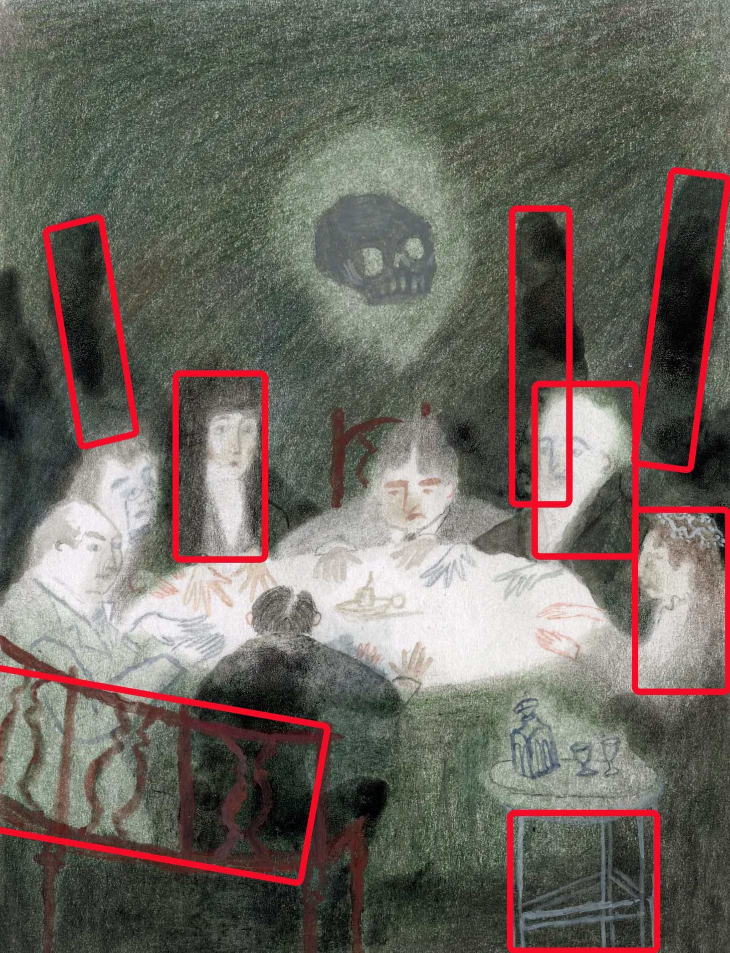 vivien mildenberger seance illustration with rectangle guides