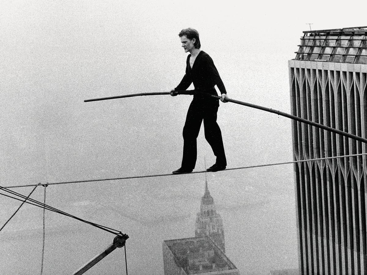 Philippe Petit walks a tightrope between Manhattan's Twin Towers, 7 August  1974 | Photography | The Guardian