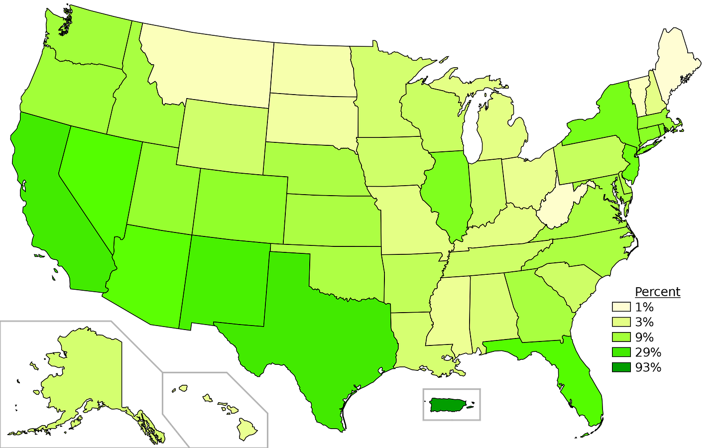Spanish spoken at home in the United States 2019.svg Spanish spoken at home in the United States 2019.svg