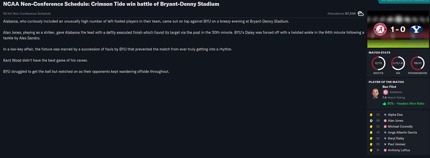 Football Manager 2023 Match Review