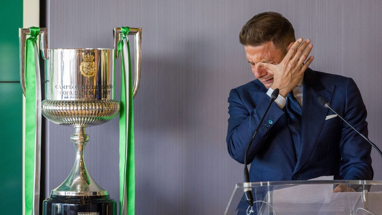 Real Betis legend Joaquin's emotional goodbye to soccer