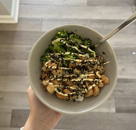 images of food including a sushi bowl, loaf of sourdough, and a bowl of borscht
