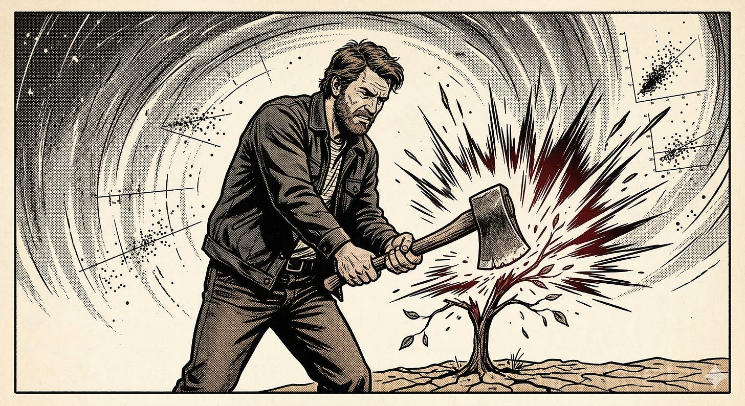 איור של איש חוטב עץ בכעס איור של איש חוטב עץ בכעס