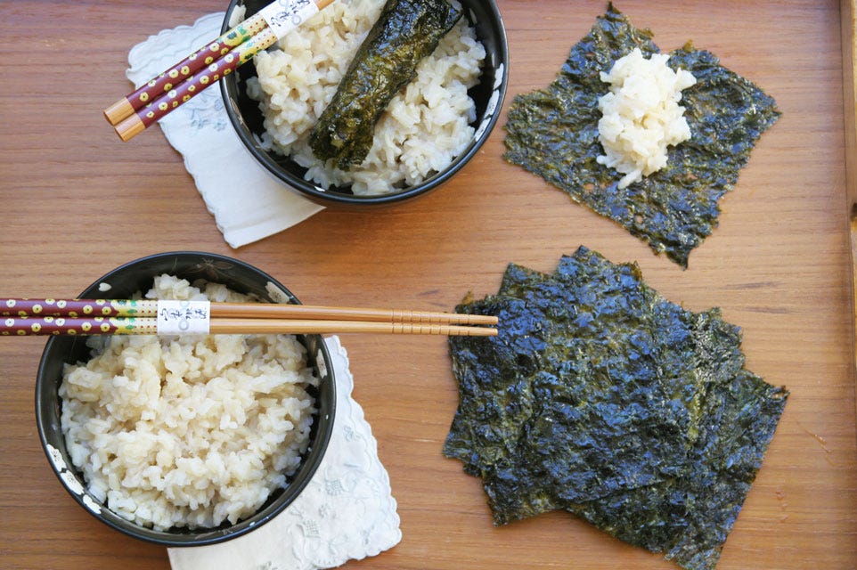 Perfect Jasmine Brown Rice and Nori Wraps - not just baked