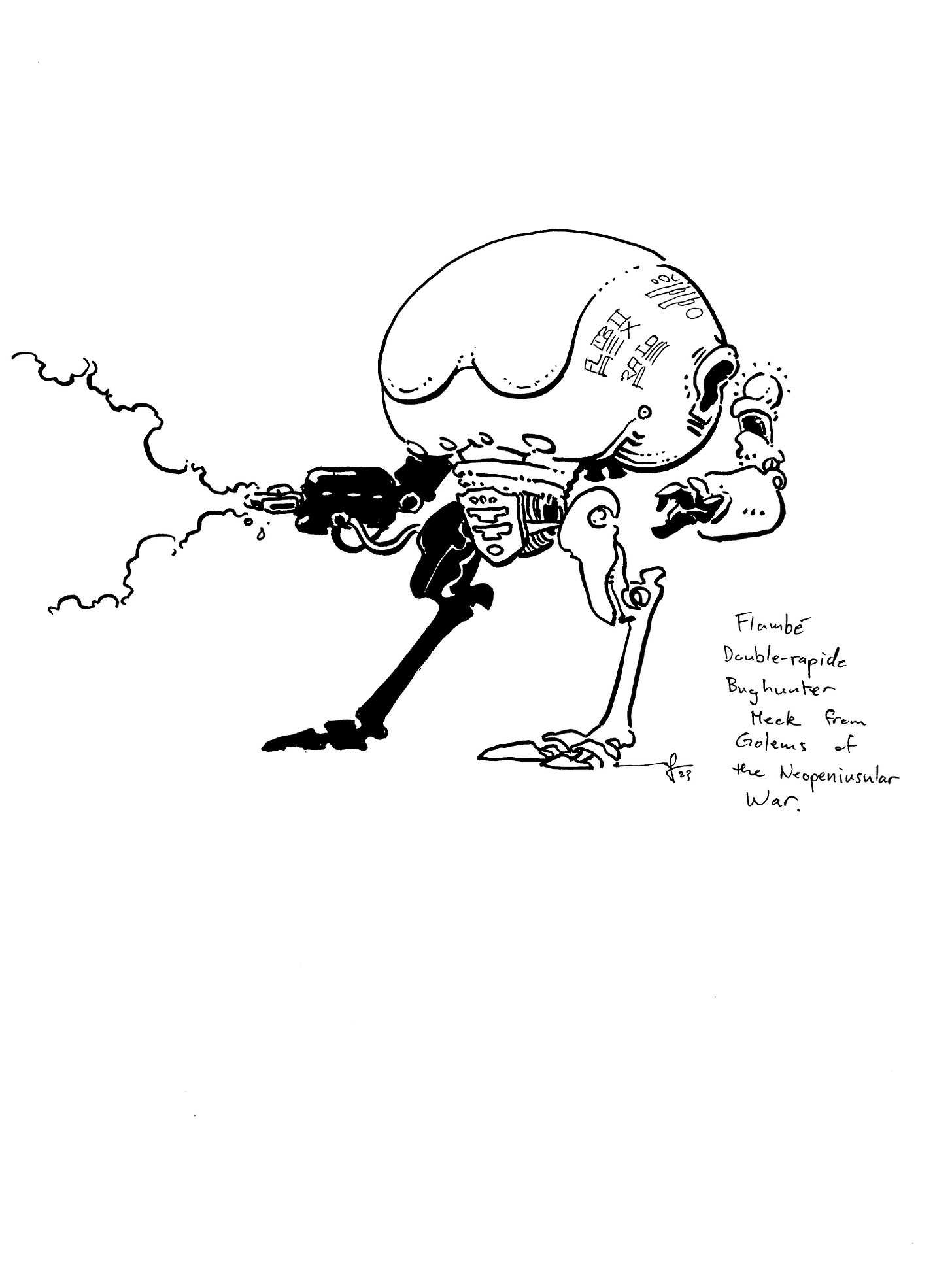 a suspiciously pneumatic mech.