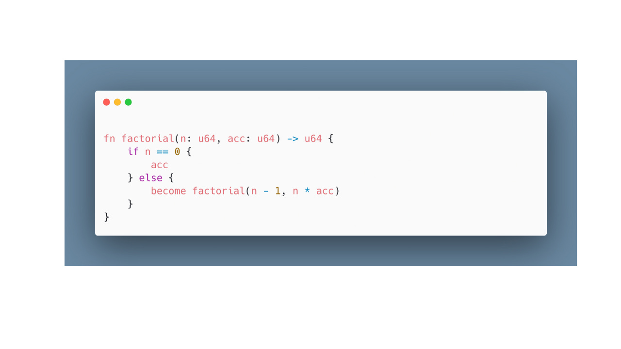 Tail Call Optimization (TCO) In Rust Example Code