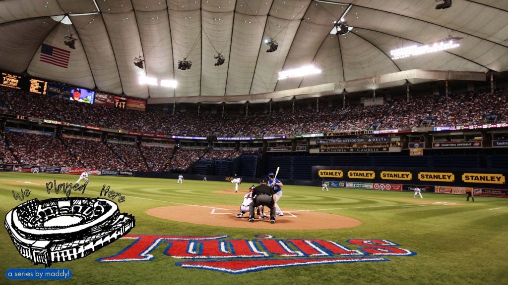 We Played Here logo Metrodome We Played Here logo Metrodome