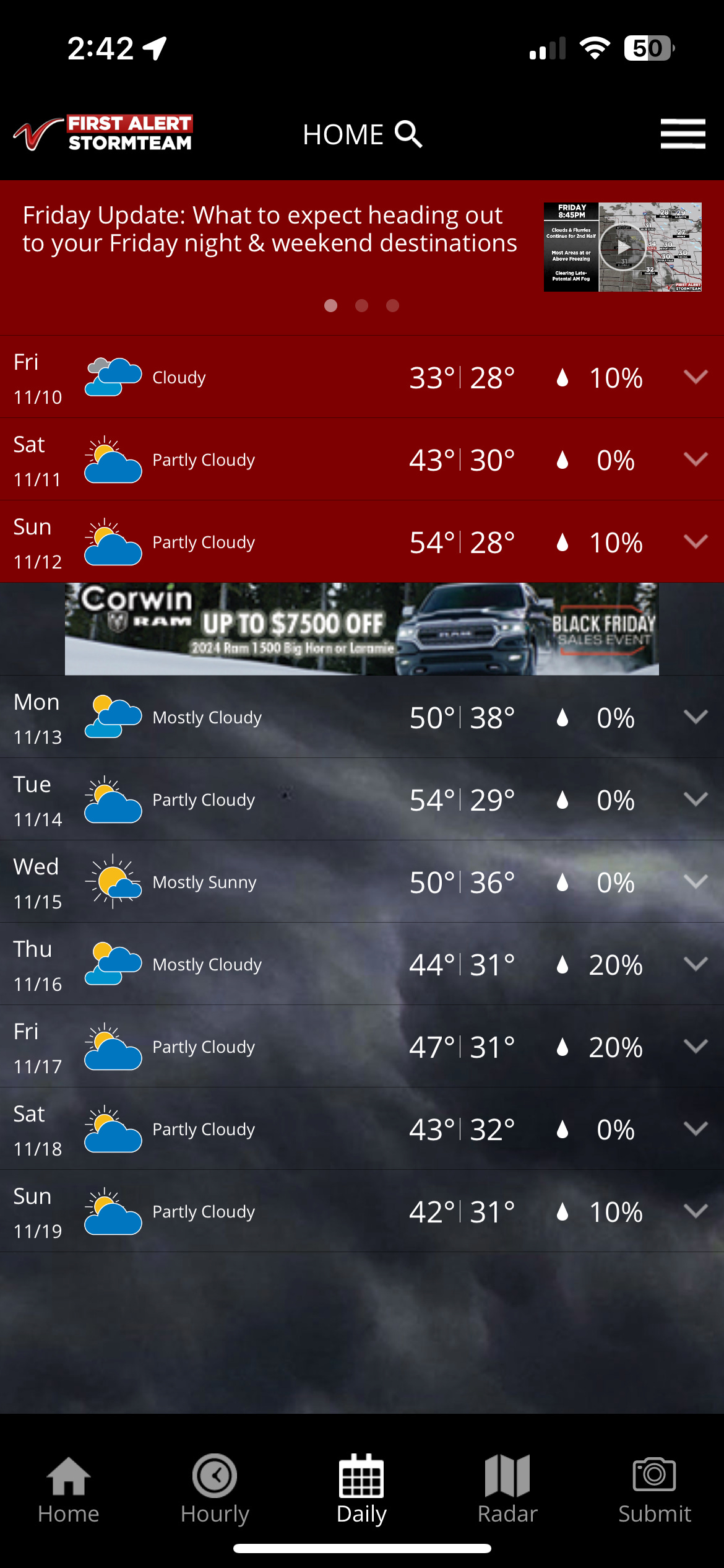 Local Weather Forecast for Mid-November