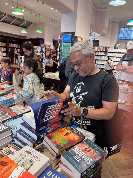 Ajay Chowdhury signing copies of Eden Falls Ajay Chowdhury signing copies of Eden Falls