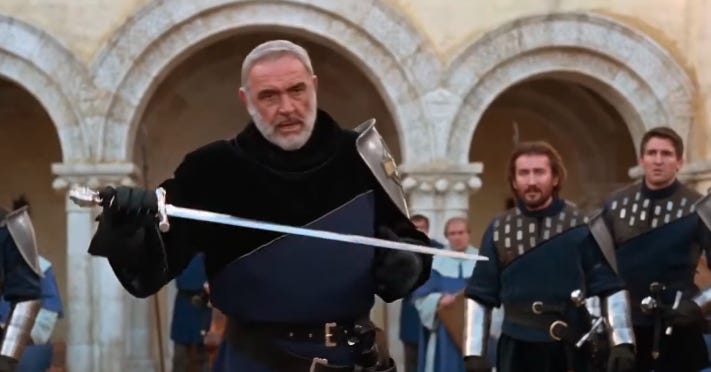 The parable of, "adopting King Arthur's attitude"