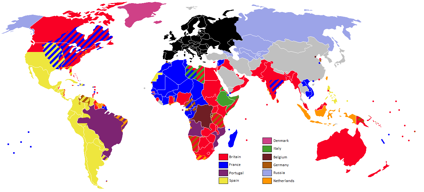 The full extent of the European empires [1357x617][OC] : r/MapPorn