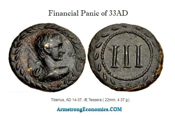 Tiberius TESSERA GERMANICUS III Panic 33AD