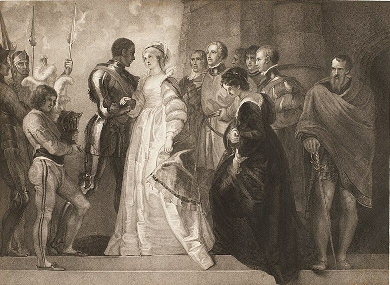 Characters from Othello on stage