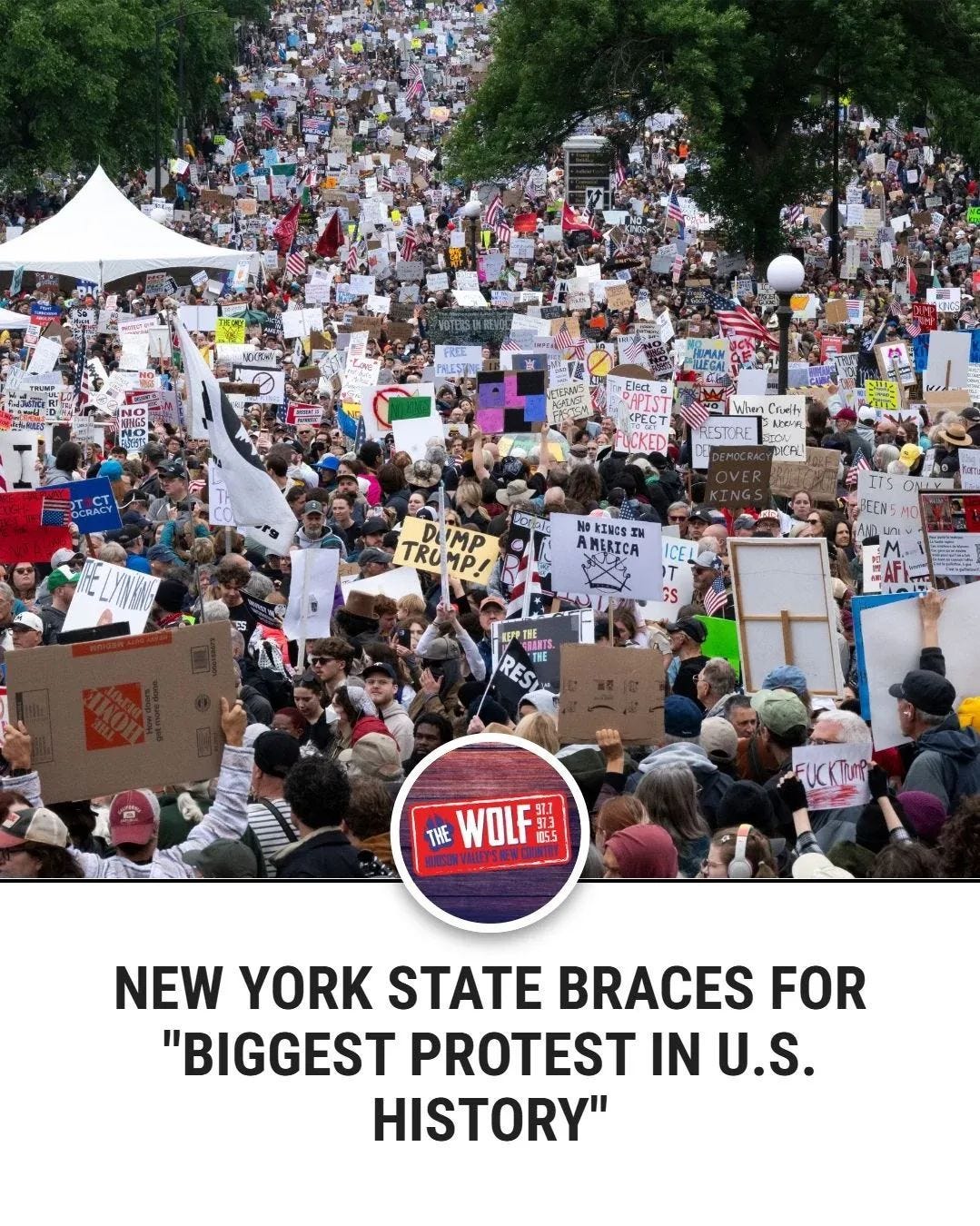 May be an image of crowd and text that says 'មោកា TRESPIN WPIST KPECT LUCKED Crucitr PKFL TRU TRUMP! 1P! MP KIMIS τи MERICA 15 ONLY ZREENS FENS ICE *THE THE WOLF ชบ 05.5 UCKTU峰 NEW YORK STATE BRACES FOR "BIGGEST PROTEST IN U.S. HISTORY"' May be an image of crowd and text that says 'មោកា TRESPIN WPIST KPECT LUCKED Crucitr PKFL TRU TRUMP! 1P! MP KIMIS τи MERICA 15 ONLY ZREENS FENS ICE *THE THE WOLF ชบ 05.5 UCKTU峰 NEW YORK STATE BRACES FOR "BIGGEST PROTEST IN U.S. HISTORY"'