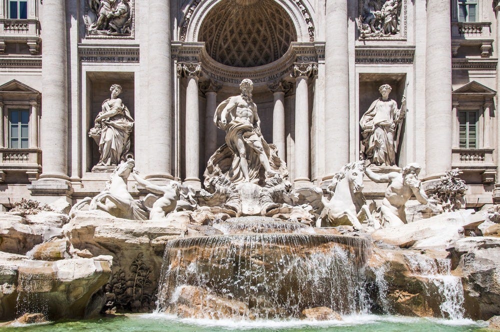 May be an image of the Pantheon and The Trevi Fountain