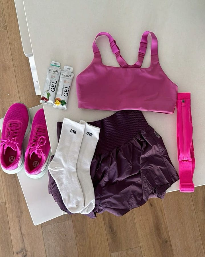 running outdoors in comfortable athletic gear during a sunny morning jog.