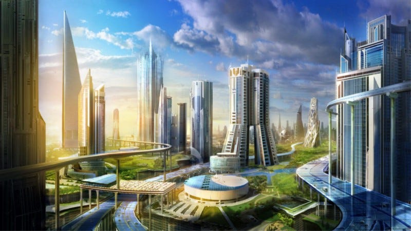 One tropey vision of utopia. Far too techno and unnatural for my liking