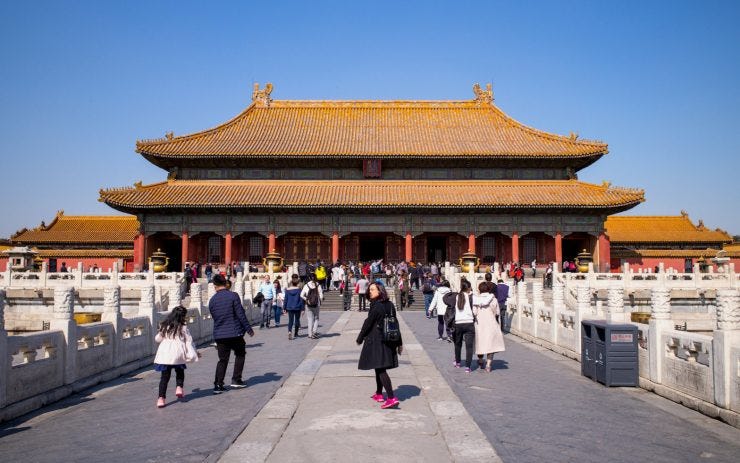 The Forbidden Kingdom (captured above) is one of the top tourist destinations in Beijing, China.