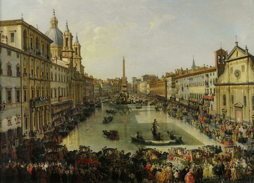 Giovanni Paolo Panini - The Flooding of the Piazza Navona