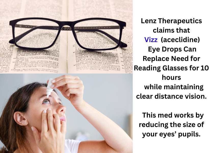 New Vizz eyedrops can correct near-sightedness or presbyopia and is approved for adults and available by prescription.