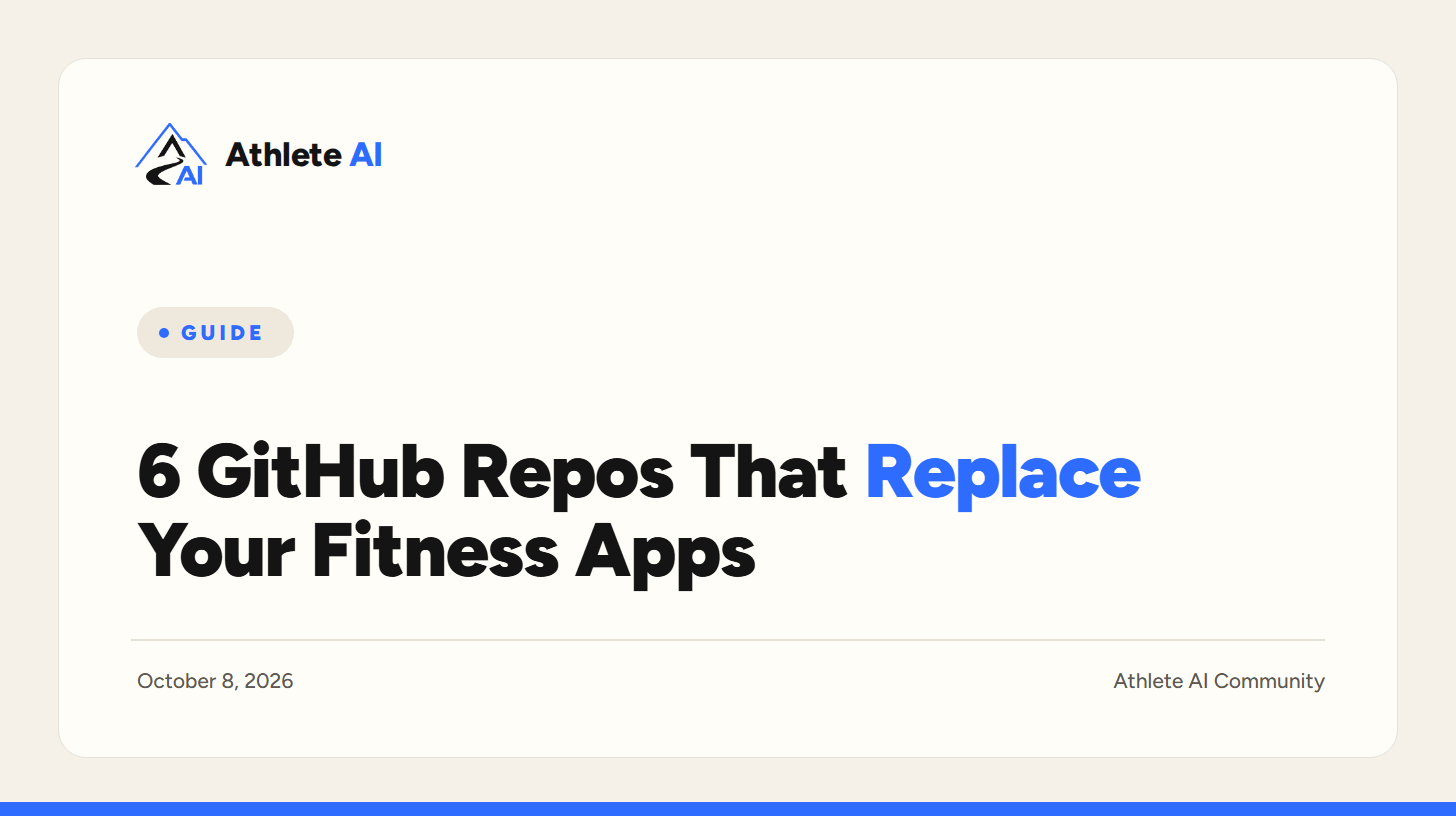 6 GitHub Repos That Replace Your Fitness Apps