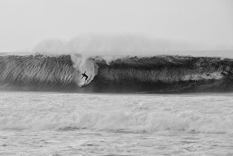 Surfer on a lovely wave at Ehukai Beach North Shore Oahu