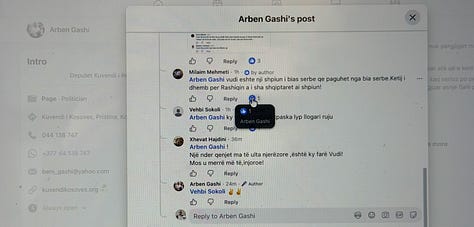 Ja cilat komente i pëlqeu Arben Gashi i LDK-së.